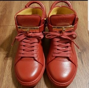 Buscemi Womens 100MM Alce Red Leather Sneakers